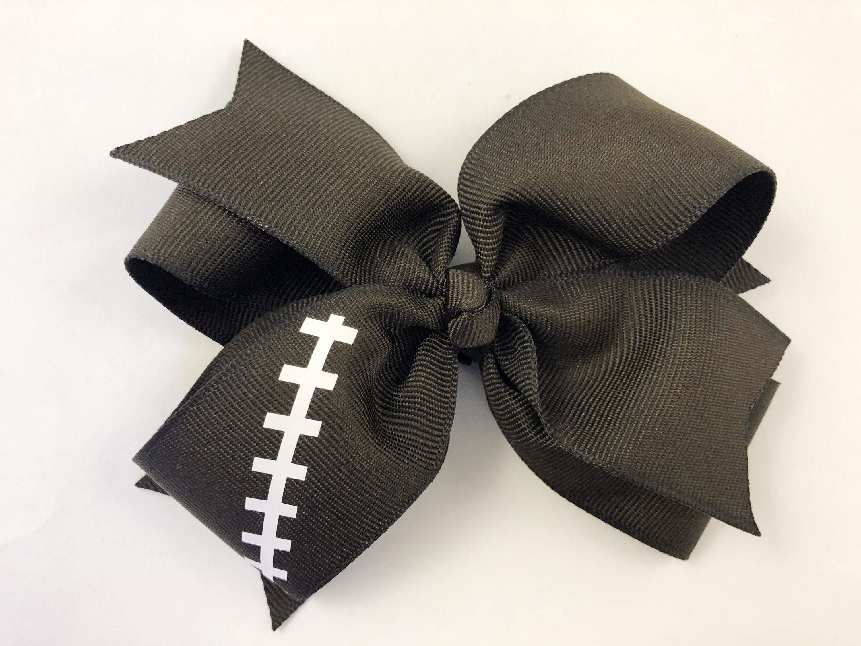 Football hair bow / double layer hair bow / boutique hair bow / fall …