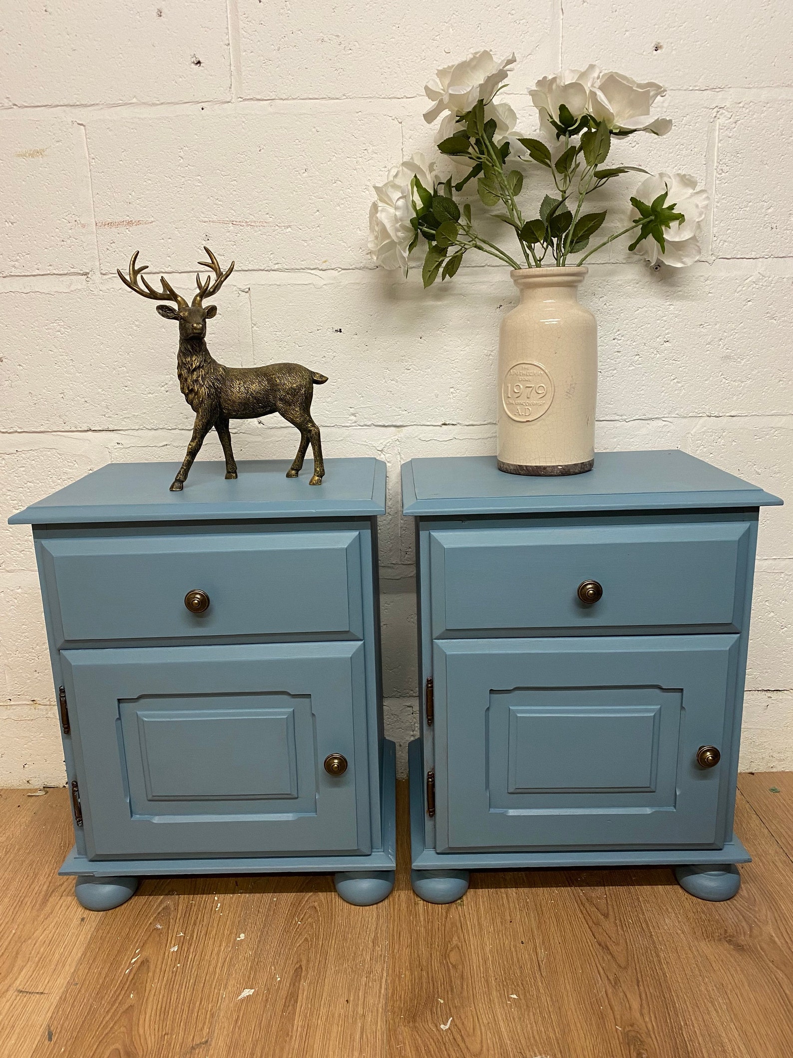 Light blue bedside tables Etsy