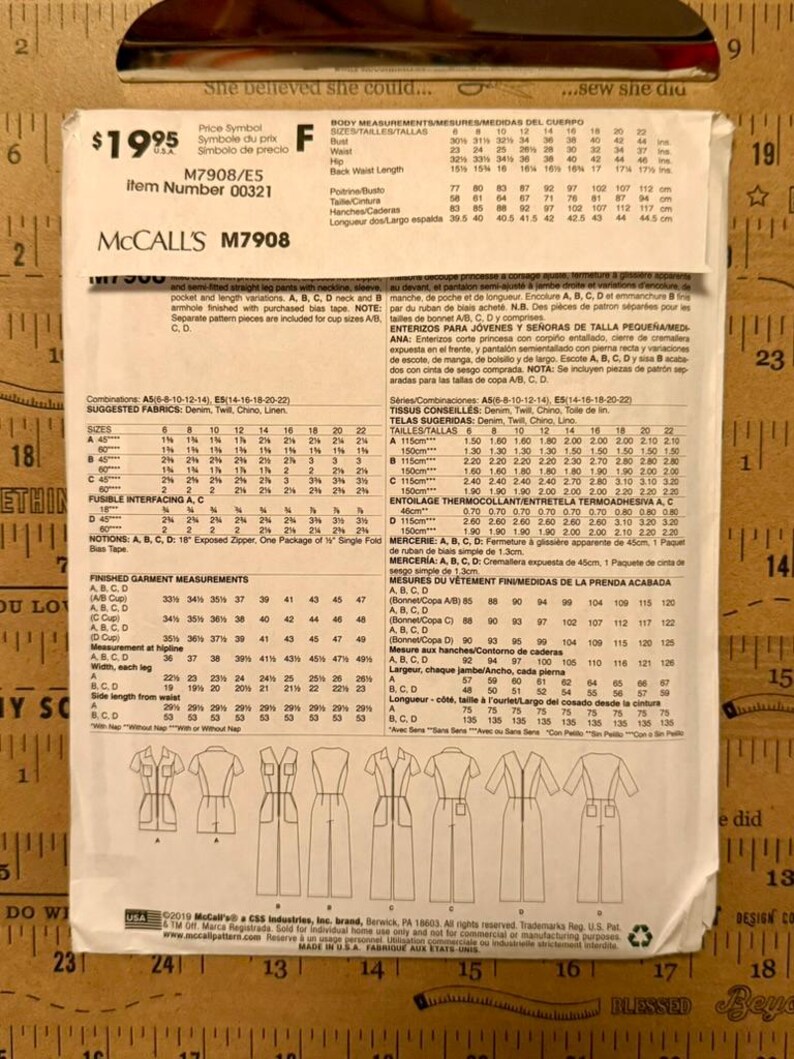 Fitted Bodice Jumpsuit Sewing Pattern - Mccalls 7908 - Etsy