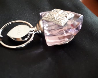 Sterling Long Chain -Jacqueline Kent Rose/Pink Perfume Pendant Necklace-Collectible JewelryCombination Perfume Bottle Necklace Pendant