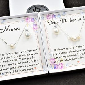 Regalo della madre della sposa, set di gioielli di perle d'acqua dolce per la madre dello sposo, regalo suocera, regalo di nozze per la collana di perle mamma