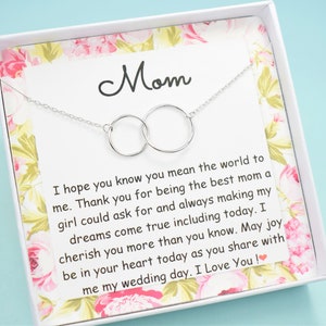 Mother of the Bride necklace, Gift for mom on wedding day Mother of the Groom gift, mother of the bride gift from daughter, mom wedding gift image 4