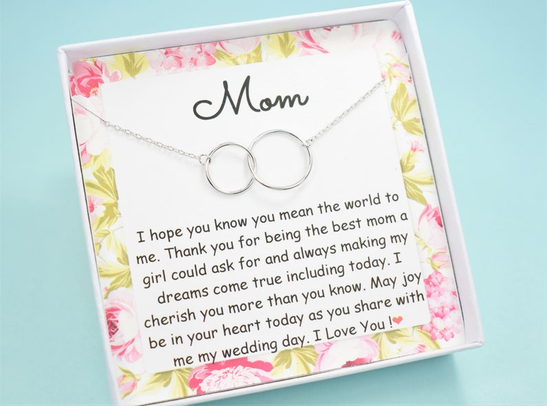 Mother of the Bride necklace, Gift for mom on wedding day Mother of the Groom gift, mother of the bride gift from daughter, mom wedding gift image 4