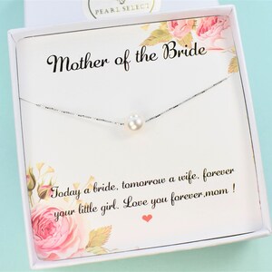 Stepmom wedding gift, Mother of the bride Gift, pearl necklace pearl earrings Mother of the Groom gift, Pearl jewelry wedding image 9