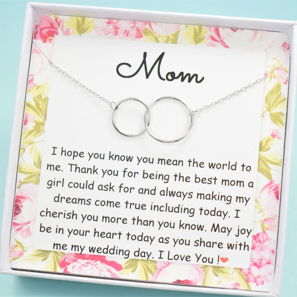 Mother of the Bride necklace, Gift for mom on wedding day Mother of the Groom gift, mother of the bride gift from daughter, mom wedding gift