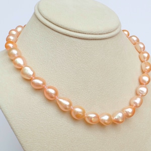 Large Baroque pearl necklace pink pearl necklace,big baroque pearl necklace,big freshwater pearl necklace baroque pearl necklace