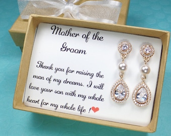 Madre del regalo de la novia,Madre del regalo del novio,madre de los pendientes de la novia,madre del collar del novio,joyas de boda