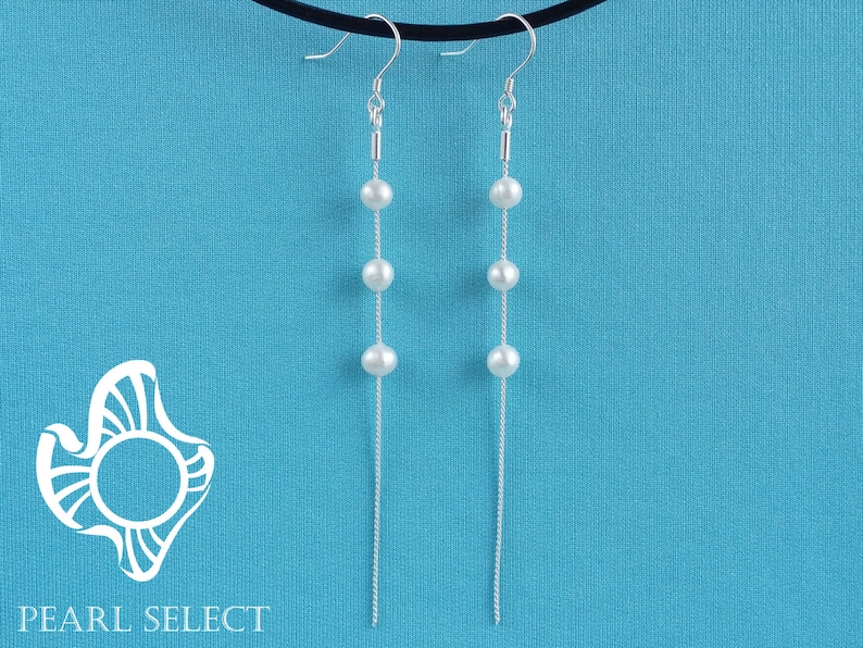 pearl earrings,long pearl earrings,small pearl earrings,dangle pearl earrings,bridesmaid earrings sterling silver hook and chain