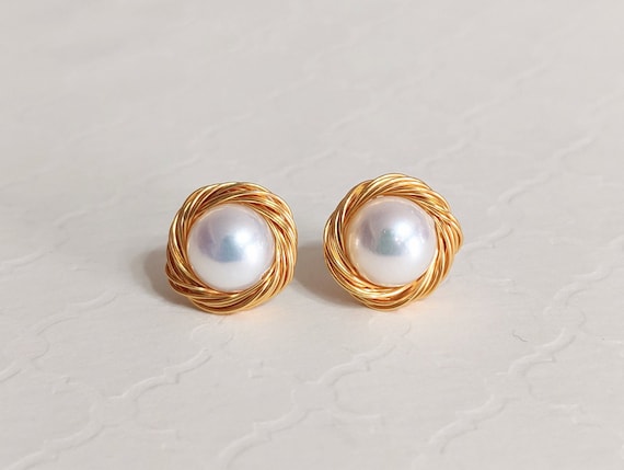 White and Gray Cultured Freshwater Pearl Cluster Earrings 14k Gold-plated Silver White and Gray Cultured Freshwater Pearl Cluster Earrings 14k Gold-plated Silver