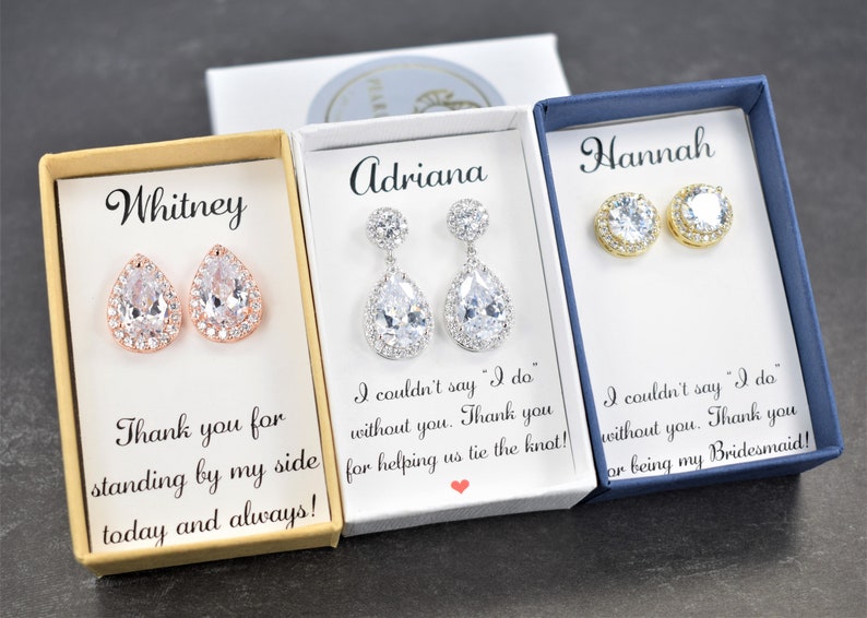 Custom Personalized Bridesmaid gifts, bridesmaid earrings, Bridesmaid Proposal, wedding party gifts wedding earrings,bridal party gifts 