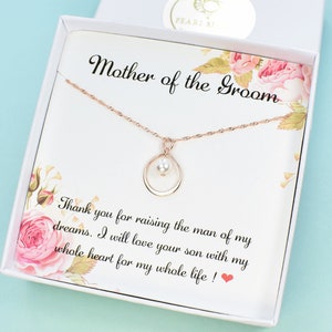 Mother of the Groom Necklace: Sterling Silver Infinity, Swarovski Pearl
