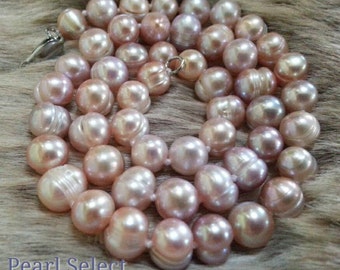 Pink lavender Freshwater Pearl Necklace: 7-8mm, 17 Inch