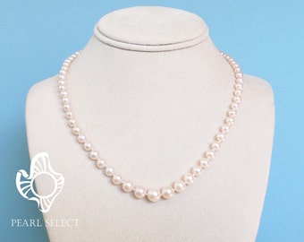 Collar de perlas graduadas en oro de 14 k: joyería nupcial con perlas de agua dulce AAA