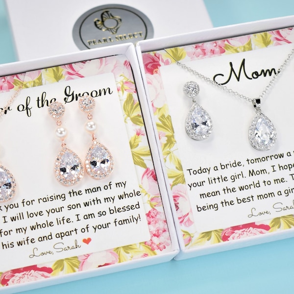 Mother of the bride gift set Mom wedding gift from daughter Mother of the Groom gift  Mother in law step bonus mom gift set jewelry gift