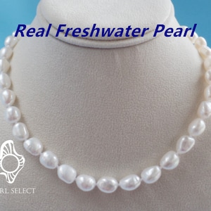 Baroque pearl necklace real pearl necklace,big pearl necklace,big freshwater pearl necklace baroque pearl necklace