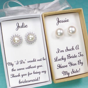 Bridesmaid gifts,bridesmaid proposal pearl earrings,bridesmaid earrings,bridesmaid gift,bridal party gift,pearl stud earrings