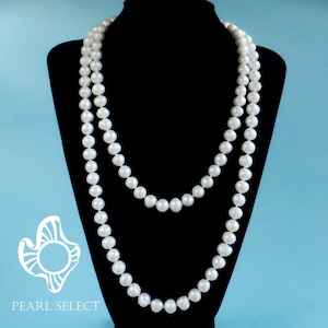 long pearl necklace 52&quot;,large freshwater pearl necklace 11-12mm,Opening Night Necklace,big pearl necklace,white pearl necklace