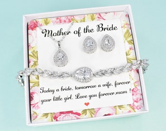 Stepmother of the Bride Gift: Cubic Zirconia Jewelry Set