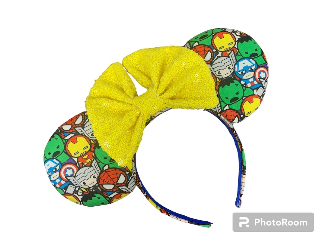 Marvel Pastel Rainbow Bow Ear Headband with Avengers Emblem DLR/WDW - Loungefly Marvel Avengers Removable Bow Ear  main image 2
