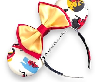 INCREDIBLES Super Hero Magical Mouse Ears | (puffy ears) choose: bow color & headband, hat or piggy tail clips or ties