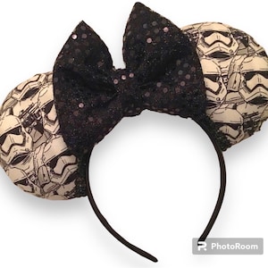 STORM TROOPERS Star Wars Magical Mouse Ears | (puffy ears) choose: bow color & headband, hat or piggy tail clips or ties