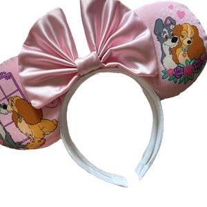 Lady and the Tramp  mouse ears Magical Mouse Ears | (puffy ears) choose: bow color & headband, hat or piggy tail clips or ties