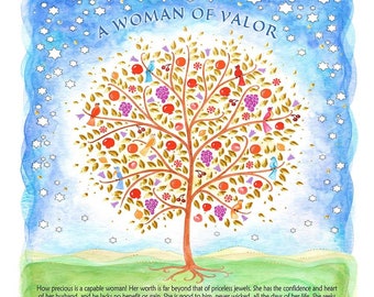 Woman Of Valor Jewish Mom Eshet Chayil Unique Ima Birthday Wedding Anniversary Spouse Modern Hebrew Proverbs 31 Wife Sister Mothers Day