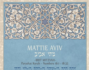 Brit Mitzvah Gift Gender Neutral Bnai Mitzvah Personalized B Mitzvah Torah Portion LGBTQ+ Unisex Non-Binary GenderQueer Trans Bar Bat Mitzva