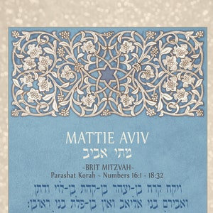 Brit Mitzvah Gift Gender Neutral Bnai Mitzvah Personalized B Mitzvah Torah Portion LGBTQ+ Unisex Non-Binary GenderQueer Trans Bar Bat Mitzva