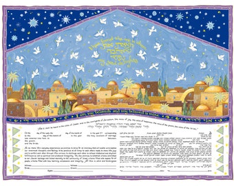 Ketubah Jewish Marriage Contract Modern Wedding Vows Traditional Orthodox Conservative Reform Interfaith Same Sex Humanist Anniversary Gift