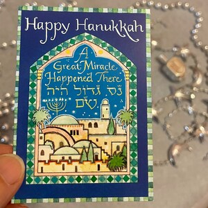 Hanoukka Étiquettes cadeaux ensemble de 12 mini-cartes avec enveloppes Happy Chanukah Décoratif Menorah Festival de la lumière Vacances mignonnes pliées Étiquettes de vœux