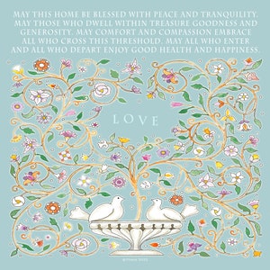 Jewish Home Blessing New House Prayer Housewarming Gift Birkat Habayit Lovebirds Mezuzah Birthday Present Hanukkah Mothers Day Friendship
