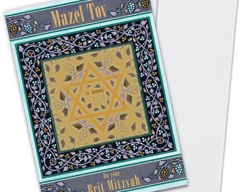 Brit Mitzvah Card B-Mitzvah Gender Neutral Bnai Mitzvah Greeting B Mitzvah LGBTQ+ Unisex Non-Binary GenderQueer Trans Bar Mitzvah Bat Mitzva