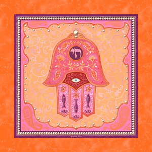 Hamsa Chai Life Home Blessing Gift Jewish Wall Art Housewarming Birthday Wedding Anniversary Bat Mitzvah Evil Eye Protection Good Luck charm