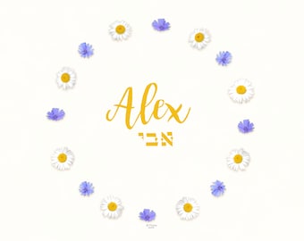 Jewish Baby Gift Boy Name Art Cute Kids Naming Certificate Brit Mila Unique Personalized Newborn Blessing Hebrew Nursery Custom New Baby