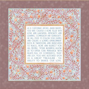 Wedding Gift For Jewish Parents From Bride and Groom Mom & Dad Mother And Father All That We Are Or Hope To Be We Owe To You Thank You