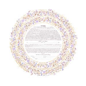 Ketubah Jewish Marriage Contract Modern Wedding Vows Traditional Orthodox Conservative Reform Interfaith Same Sex Humanist Anniversary Gift Bluebird