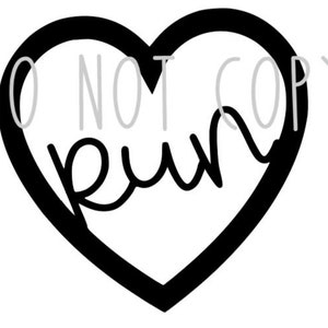 Run Heart SVG Cut File - PNG - DXF - Cricut