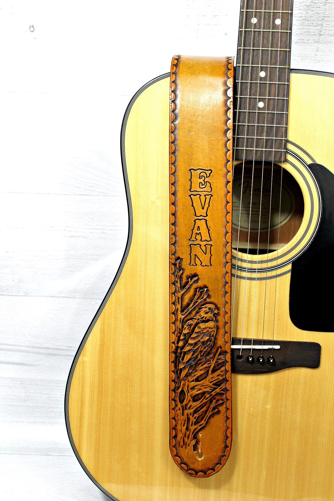Personalized Guitar Strap with Eagle Custom Hand Tooled Etsy