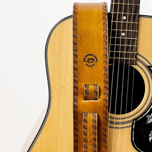 Wild Horse Leather Guitar Strap - Tooled Western Electric or Acoustic Guitar Strap for Men or Women - Guitar Player Gift for Him or Her image 5