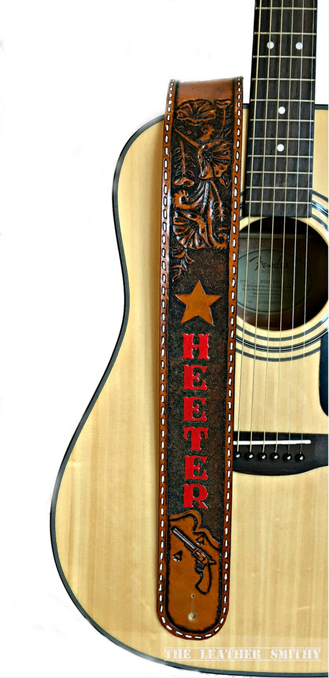 Personalized Western Leather Guitar Strap Hand Tooled and Etsy