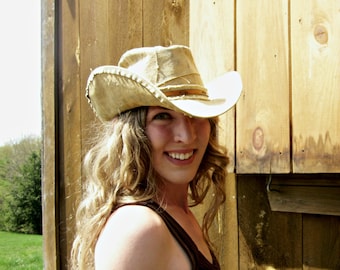 Hand Tooled Sun Leather Hat Band, 1/4" wide Hat Band, Leather Hat Bands, Rustic Hat Band