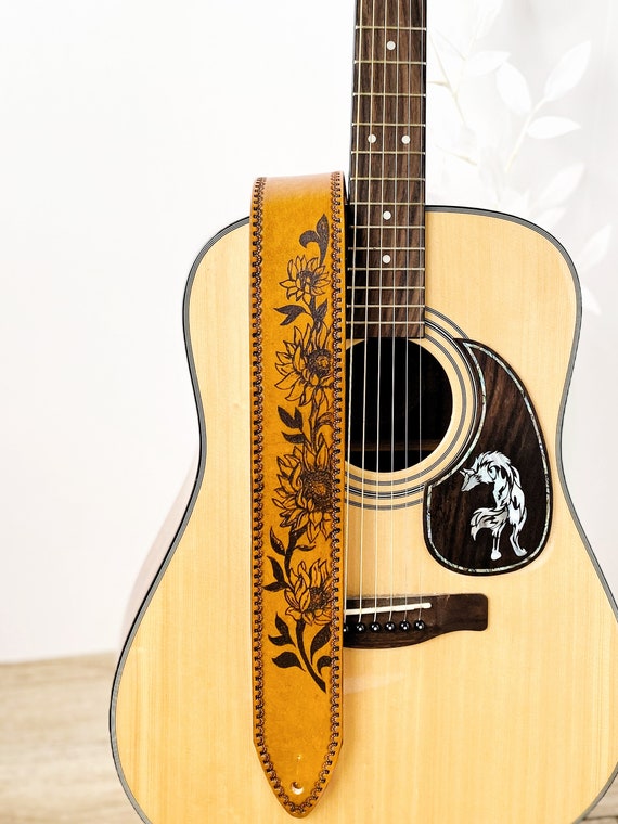 Acoustic Guitar Bag Sunflowers Amd Butterfly Guitar Case Backpack Gig Bag For 40 41 42 Inch Electric Bass 並行輸入品 : Sunflowers and White Chamomile Floral Acoustic Guitar