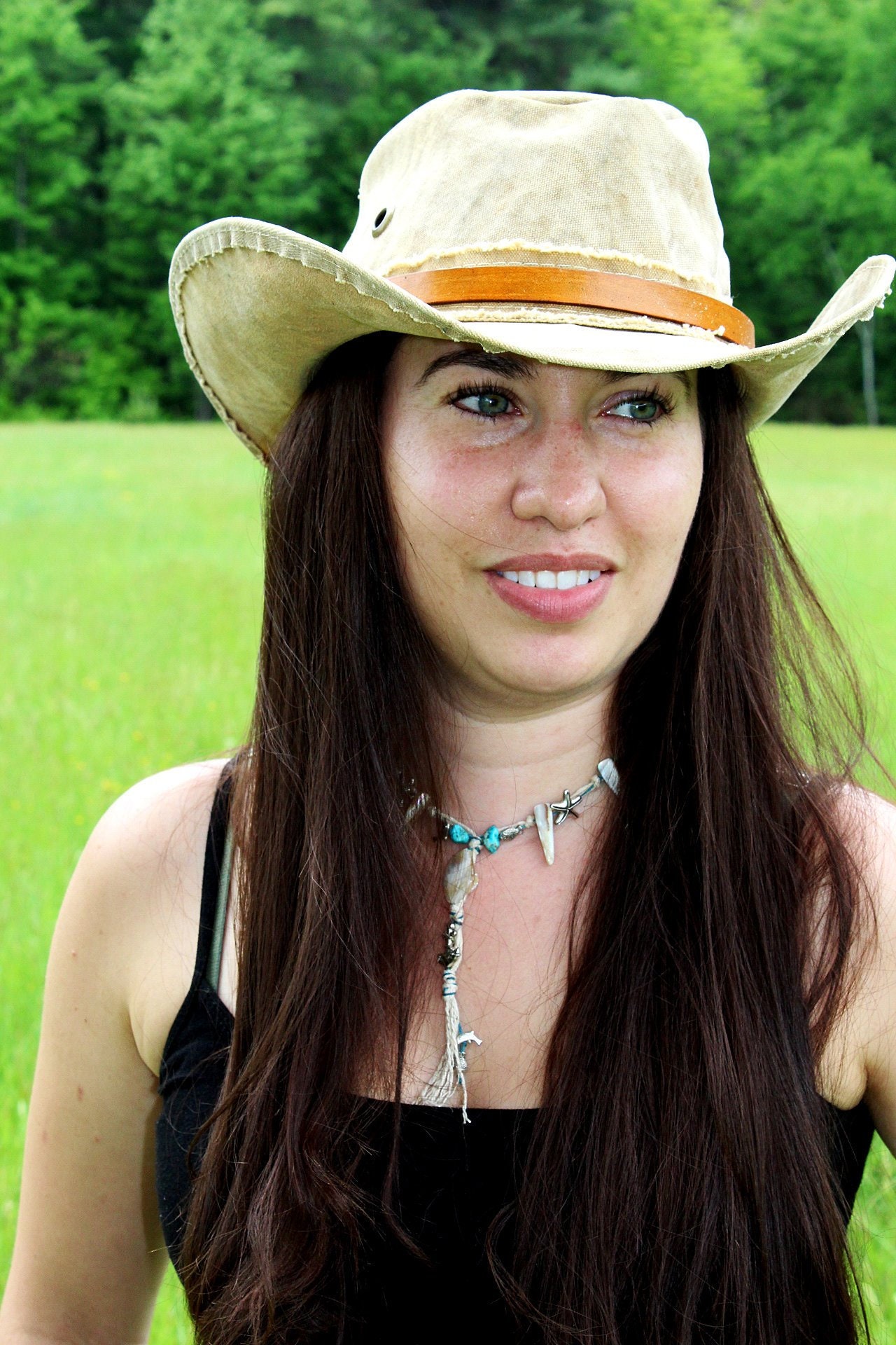 Leather Cowboy Hat Band With Buckle 1/2 