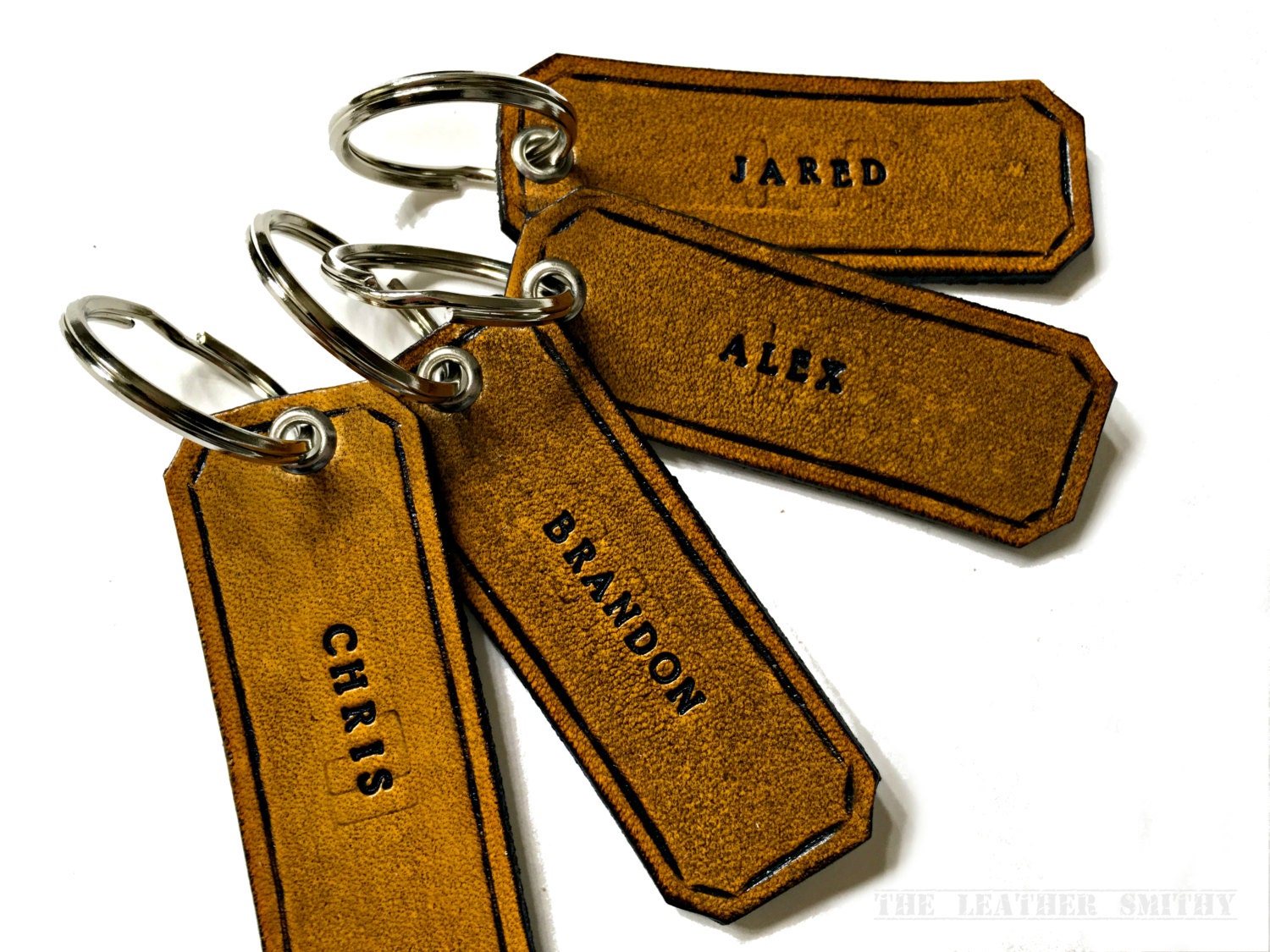 Custom Hand Tooled Leather Key Fob Personalized Key Chain Etsy