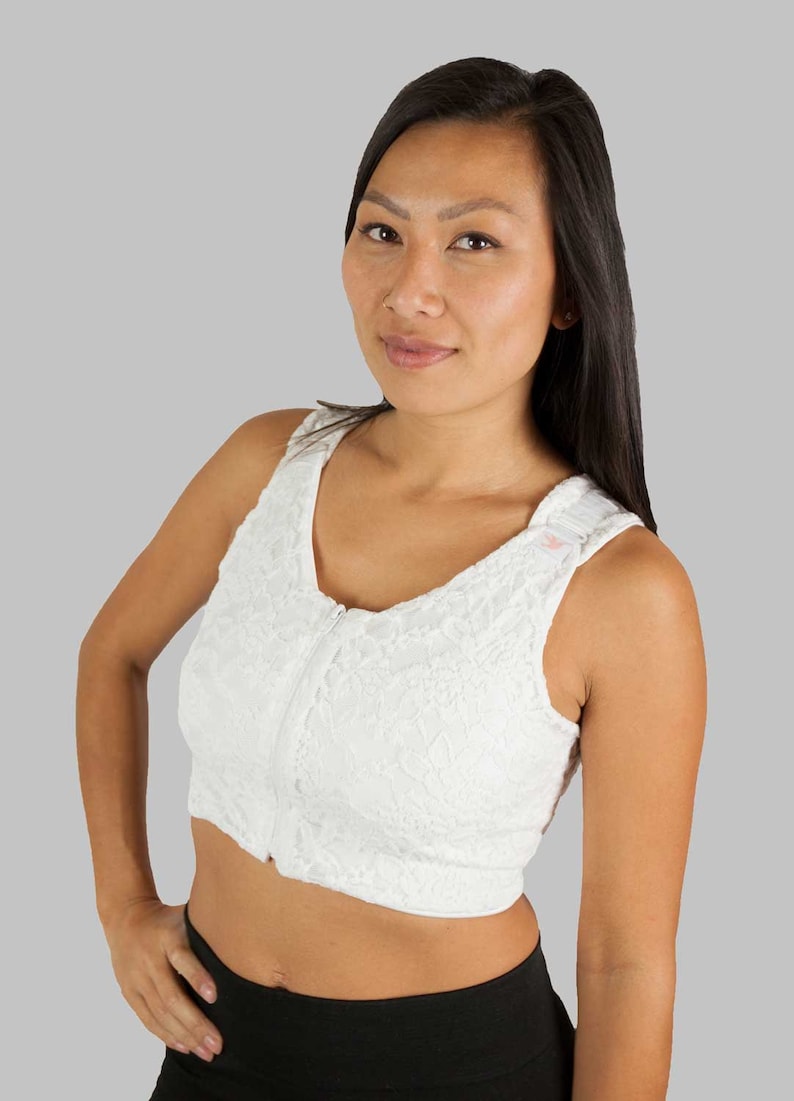Post Surgery compression bra breast augmentation white Etsy