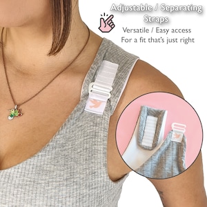 Post Surgical Comfortable Compression Front Closure Bra for Breast Augmentation | Implants | Mastectomy | Reconstruction | Soft Grey zdjęcie 4