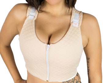 Post Surgical Comfortable Compression Front Closure Bra for Breast Augmentation | Implants | Mastectomy | Reconstruction | Morning Cloak