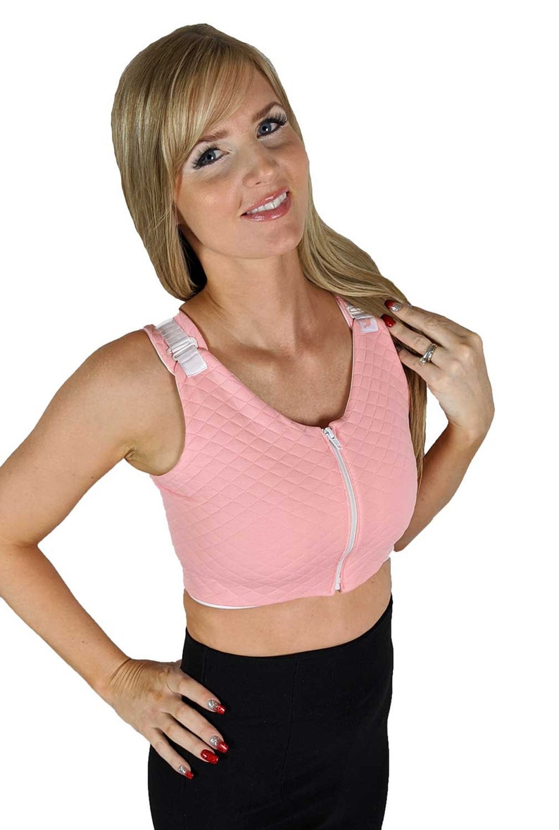 Pink compression sports bra post surgery bra sexy lingerie Etsy