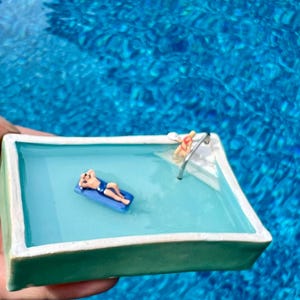 Miniature #257 Swimming Pool sculpture ceramic Cool Pool #257